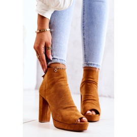 WS1 Stiefel auf einer Stange offene Zehen Camel Adore orange 2