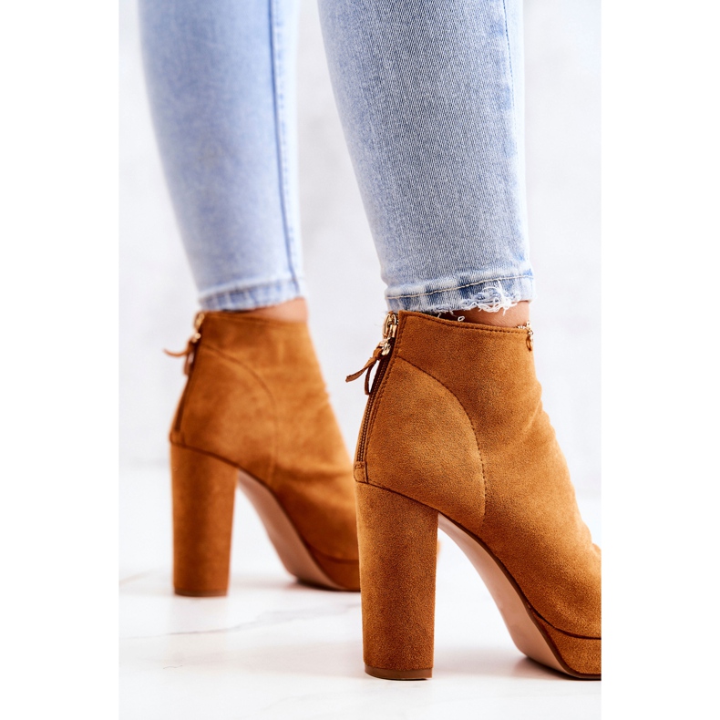 WS1 Stiefel auf einer Stange offene Zehen Camel Adore orange 1