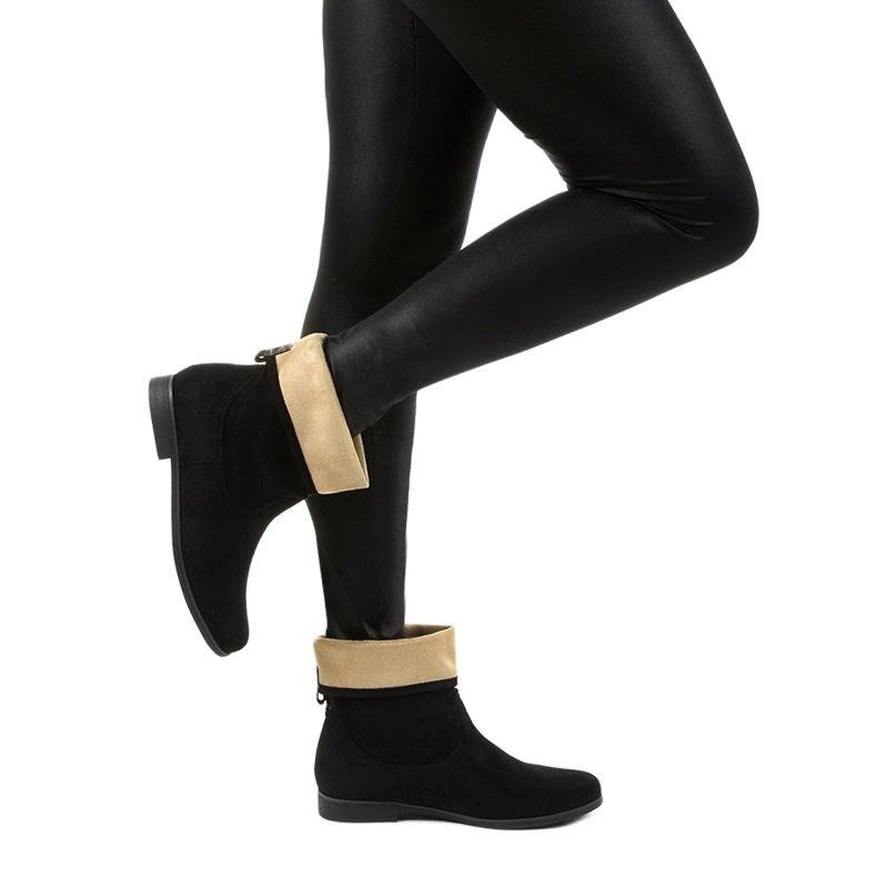 Islevine schwarze Wildleder-ähnliche Slip-On-Stiefel 2