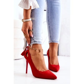 PS1 Damen Stilettos Wildleder mit Spitz Red Leven rot 1