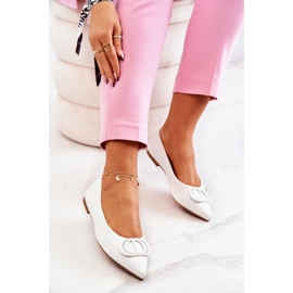 PS1 Leder Ballerinas In Spitz Weiß Rachelle 1