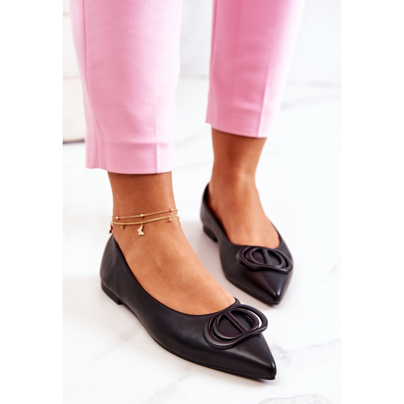 PS1 Lederballerinas in Spitz Schwarz Rachelle 1