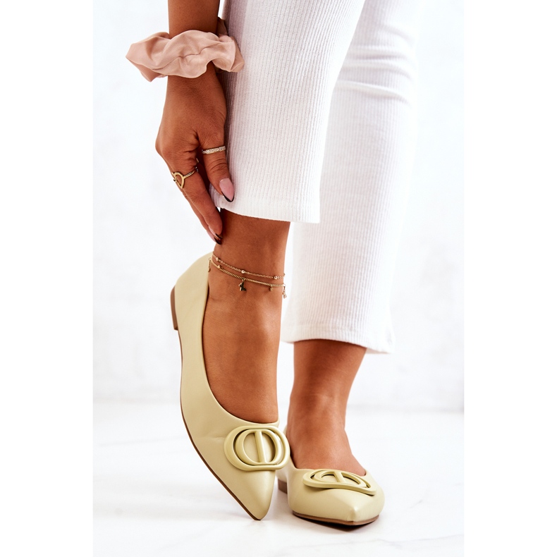 PS1 Lederballerinas in Rachelles hellgrünem Spitz gelb 2