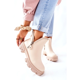 FI1 Damen Stiefeletten mit Ausschnitten Beige Rhythm 1