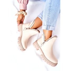 FI1 Damen Stiefeletten mit Ausschnitten Beige Rhythm 4