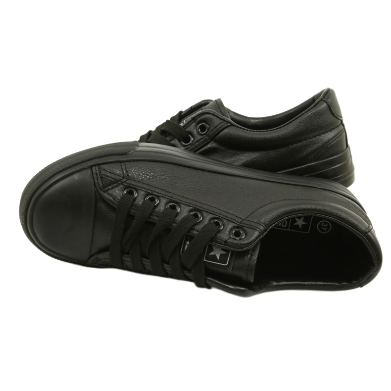 News Schwarze Damen-Sneaker aus Öko-Leder 21SP02-1200 7
