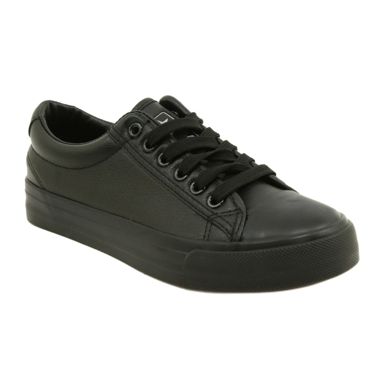 News Schwarze Damen-Sneaker aus Öko-Leder 21SP02-1200 3