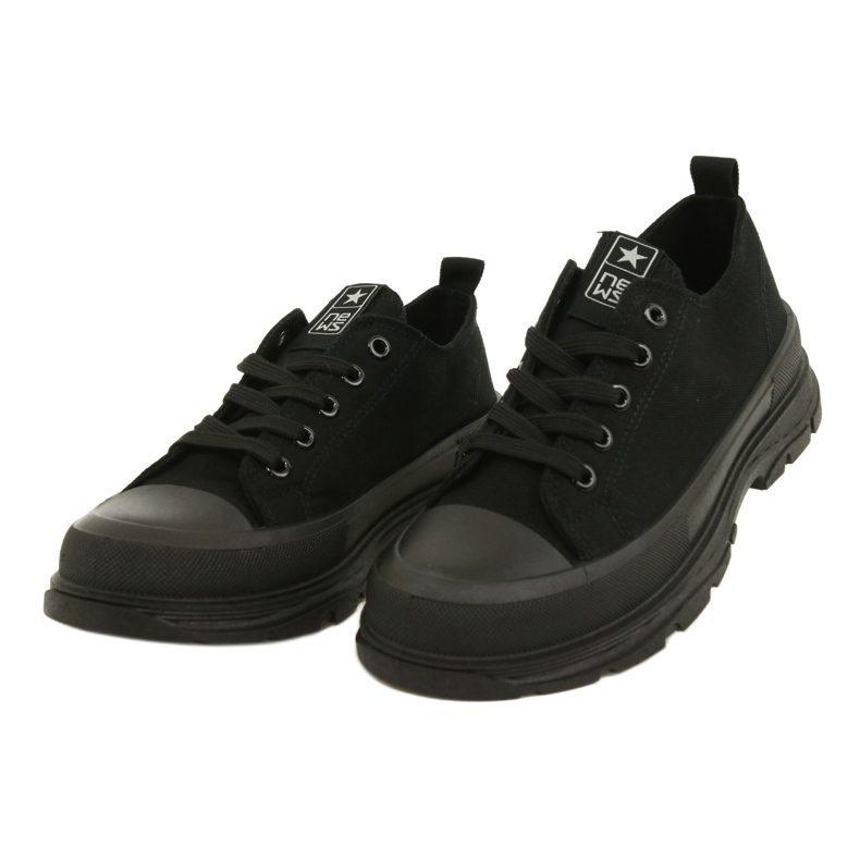 News Damen-Sneaker-Sneaker auf der Black Platform 21SP02-1400 schwarz 3