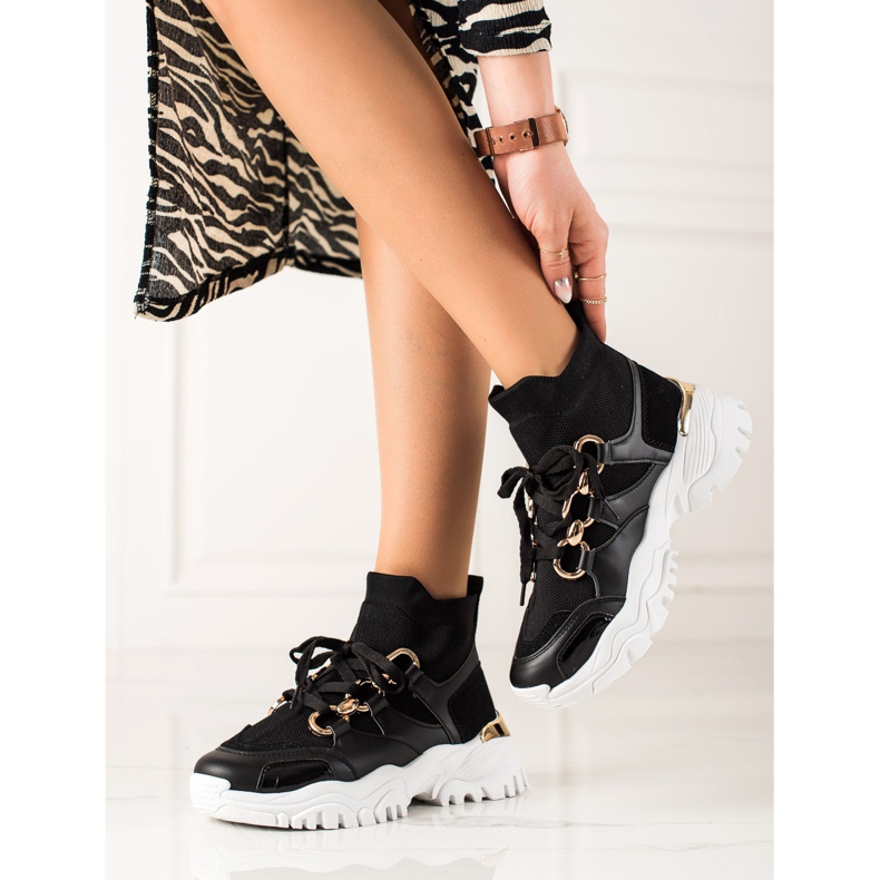 TRENDI Mode-Turnschuhe schwarz 2