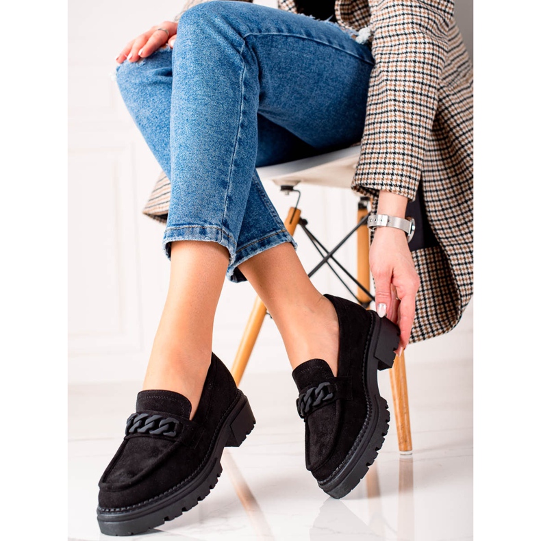 LA.FI Schwarze Wildleder-Loafer 1