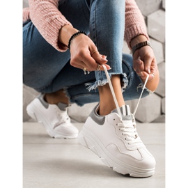 TRENDI Weiße Turnschuhe silber- 1