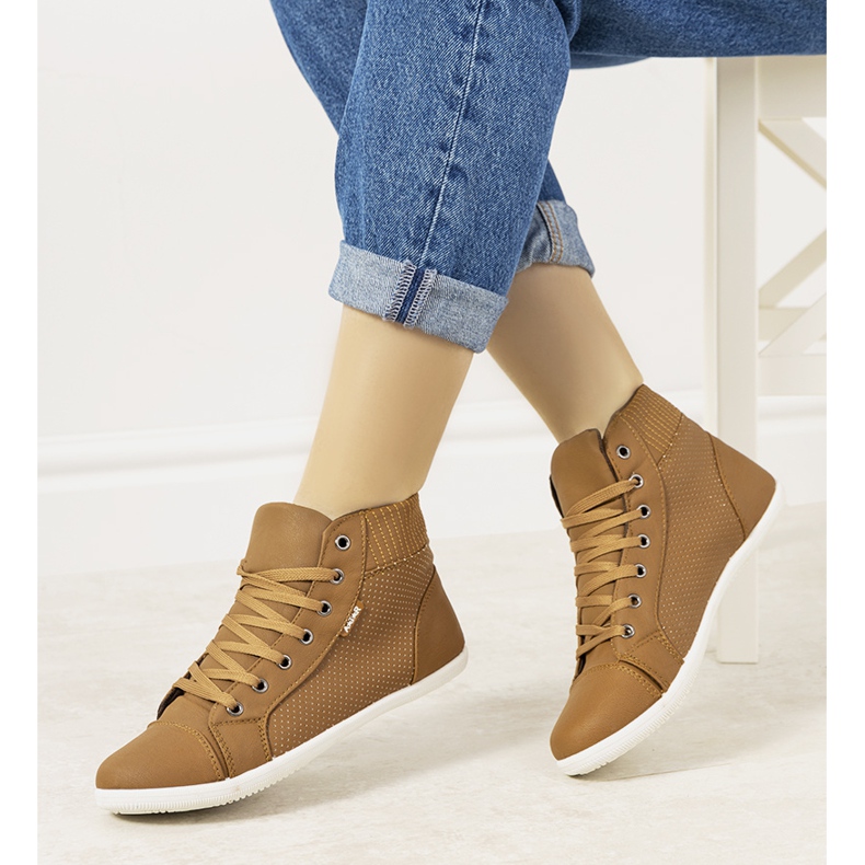 Braune knöchelhohe Chartier Sneakers 1