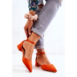WS1 Wildlederpumps in Spitz Orange Calliope 2