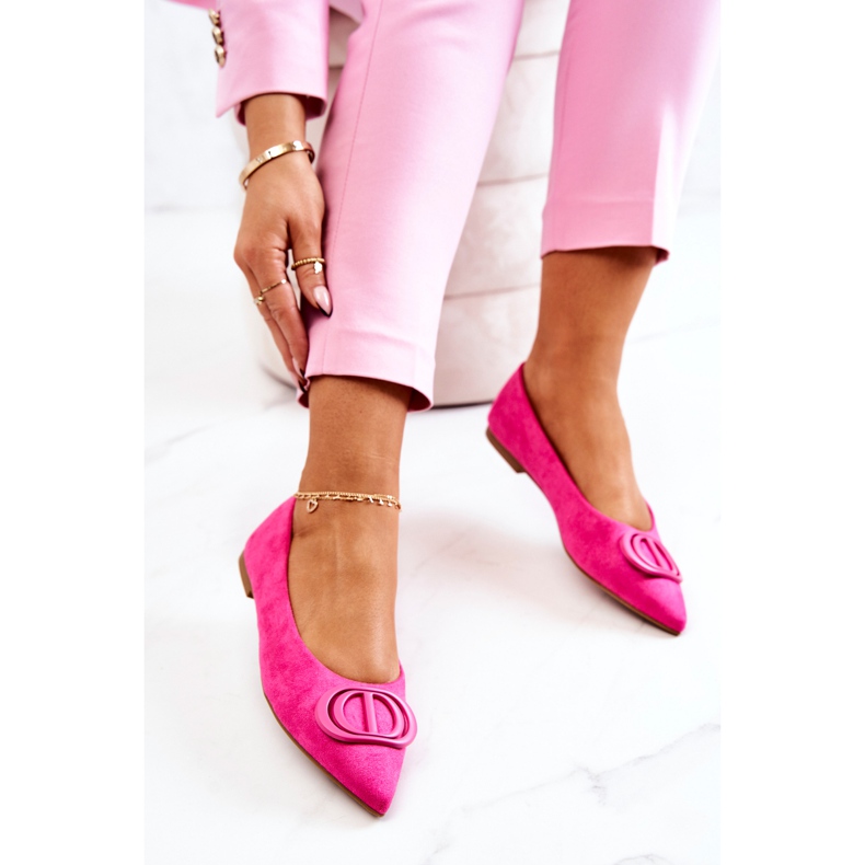 PS1 Wildleder-Ballerinas in Spitz Pink Neriso rosa 2