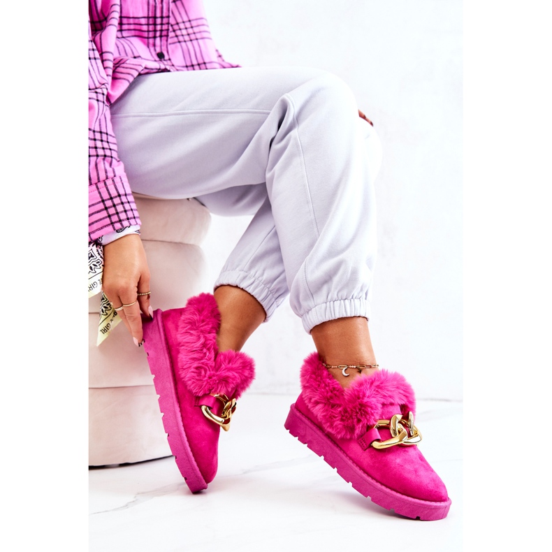 PS1 Damen Hausschuhe mit Goldkette Fuchsia Ardrums rosa 1