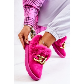 PS1 Damen Hausschuhe mit Goldkette Fuchsia Ardrums rosa 2