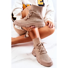 FM1 Beige Kimberly Sport Socken Schuhe 1