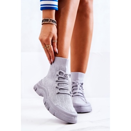 FM1 Graue Kimberly Sport Socken Schuhe 1