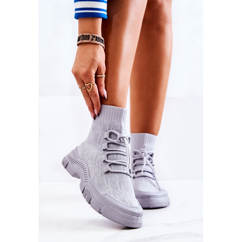 FM1 Graue Kimberly Sport Socken Schuhe 1