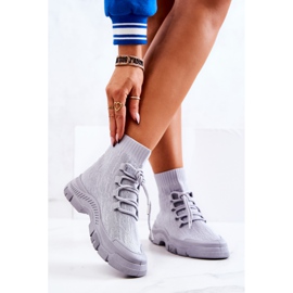 FM1 Graue Kimberly Sport Socken Schuhe 2