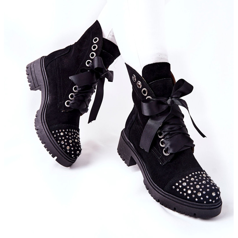 Lewski Shoes Wildlederstiefel Workery Lewski Schuhe Gebunden 3069 Schwarz 2