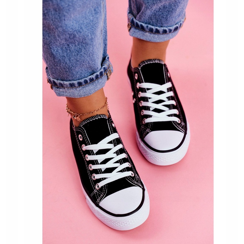 PS1 Omerta Schwarze Sneaker mit weißer Sohle 3