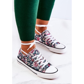 FS2 Niedrige Turnschuhe mit grünen Desiree-Blumen 2