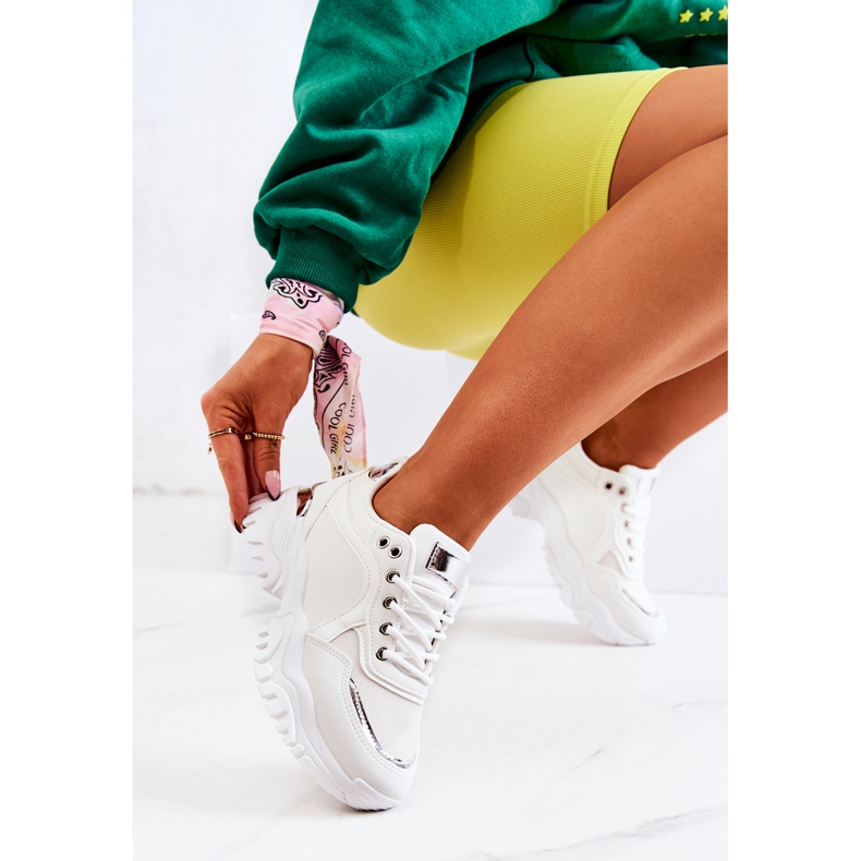 FS2 Turnschuhe auf der Plattform Weiß Sallie silber- 1