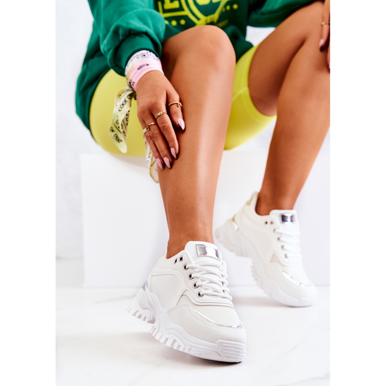 FS2 Turnschuhe auf der Plattform Weiß Sallie silber- 2