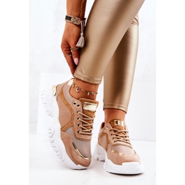 FS2 Turnschuhe auf der Plattform Brown Sallie beige golden 1