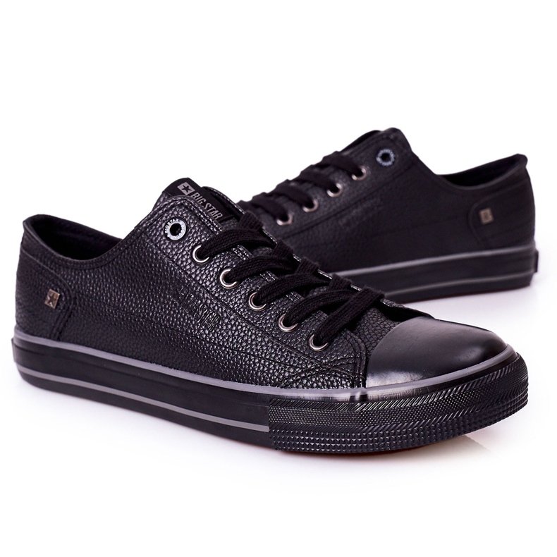 Herren Leder Sneakers Big Star II174002 Schwarz 4