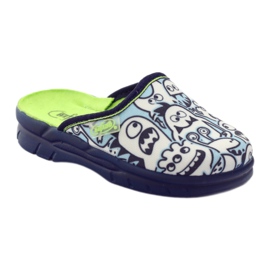 Befado Kinderschuhe Färbung Hausschuhe weiß marineblau blau 1