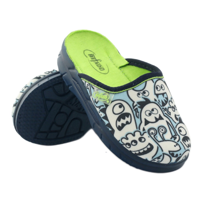 Befado Kinderschuhe Färbung Hausschuhe weiß marineblau blau 3