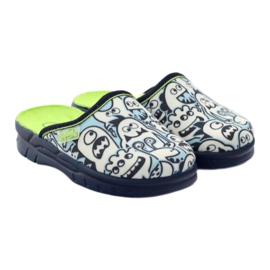 Befado Kinderschuhe Färbung Hausschuhe weiß marineblau blau 4