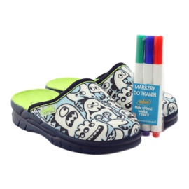 Befado Kinderschuhe Färbung Hausschuhe weiß marineblau blau 5