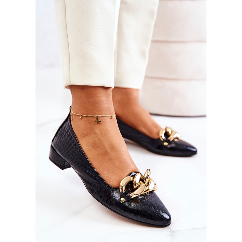 PA2 Pumps aus Leder mit Schlangenmuster Schwarz Elissabeth 1