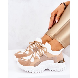 FS2 Sportschuhe Turnschuhe Socken Beige und Weiß Colleen 1