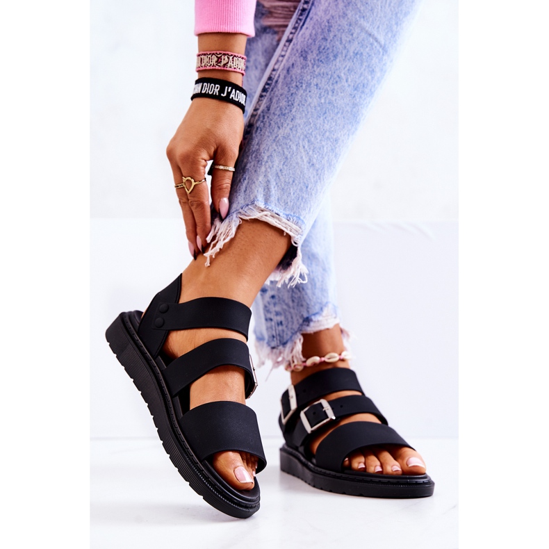 FM1 Schwarze Sandalen mit Reese-Schnalle 2