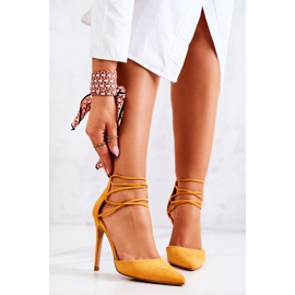 PS1 Elegante Wildleder High Heels in Gelb Loveth 2