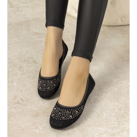 Rosa Spitzenballerinas mit East Side Zirkonia schwarz 1