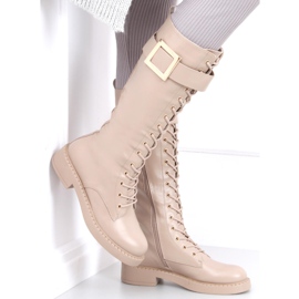 Schnürstiefel Naomi Khaki beige 1