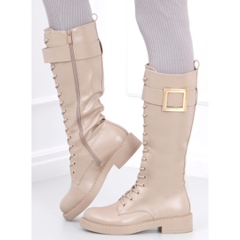 Schnürstiefel Naomi Khaki beige 2