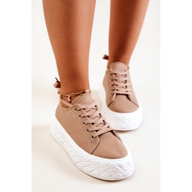 Turnschuhe auf einer massiven Plattform Beige Suzane 1