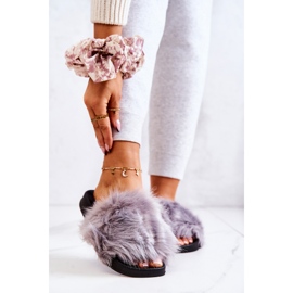 PM1 Hausschuhe mit Fell, Gummi Grau Pollie 2