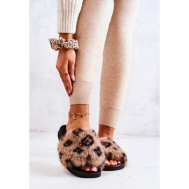 PM1 Hausschuhe mit Fell, Gummi Leopard Brown Noelle beige braun 2