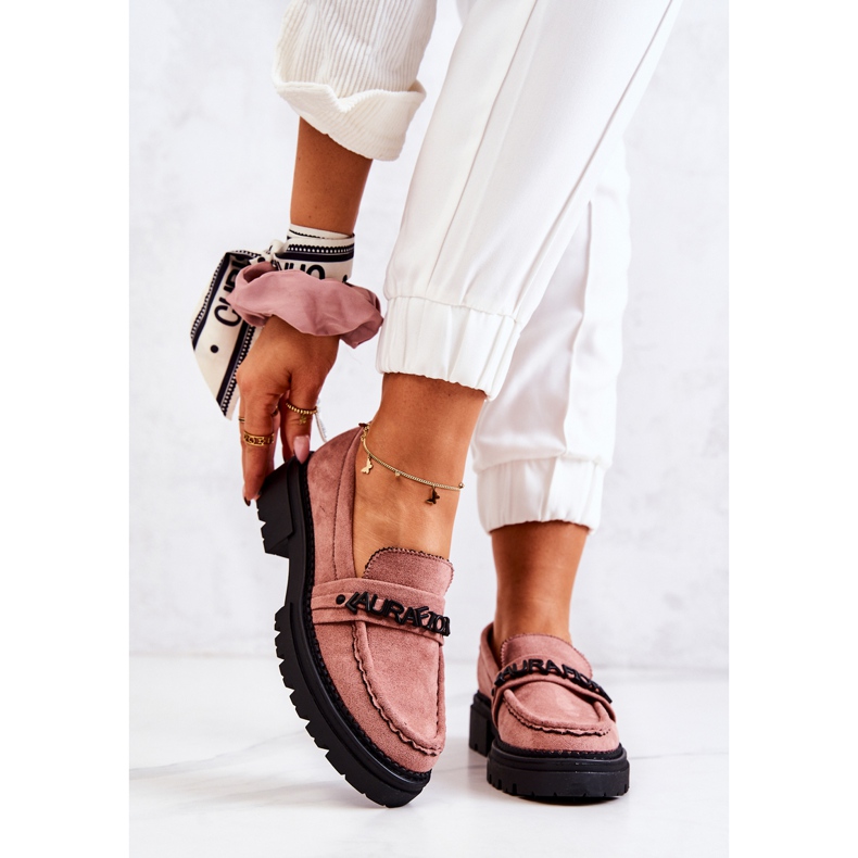 PL5 Wildleder Loafer Buchstaben La.Fi Dirty Pink Jenefer rosa 2