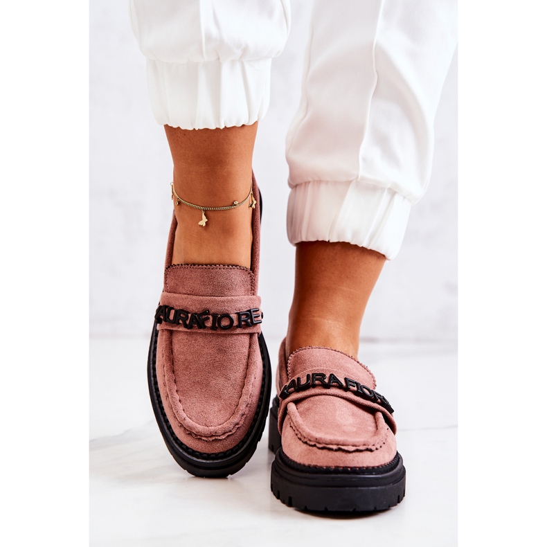 PL5 Wildleder Loafer Buchstaben La.Fi Dirty Pink Jenefer rosa 1