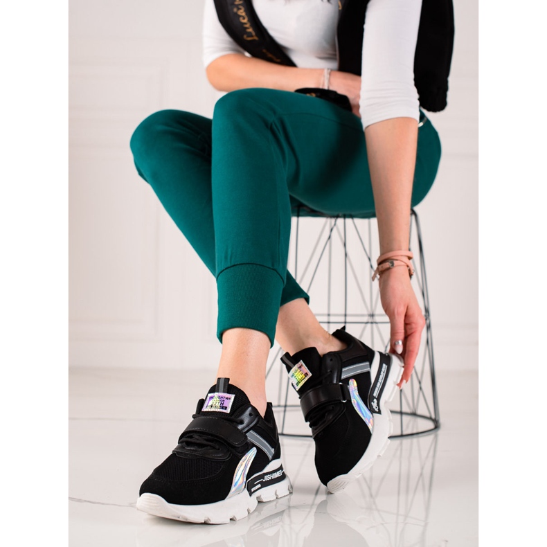 TRENDI Sportschuhe mit Klettverschluss schwarz 1