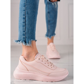 Ideal Shoes Bequeme Sneakers aus Öko-Leder rosa 1