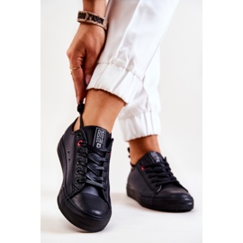 Niedrige Lederturnschuhe Big Star JJ274006 Schwarz 2